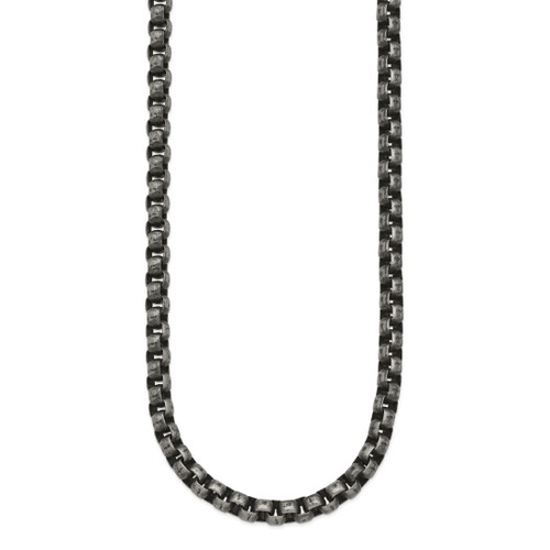 24 inch Stainless Steel 5.89mm Antiqued Box Chain Necklace