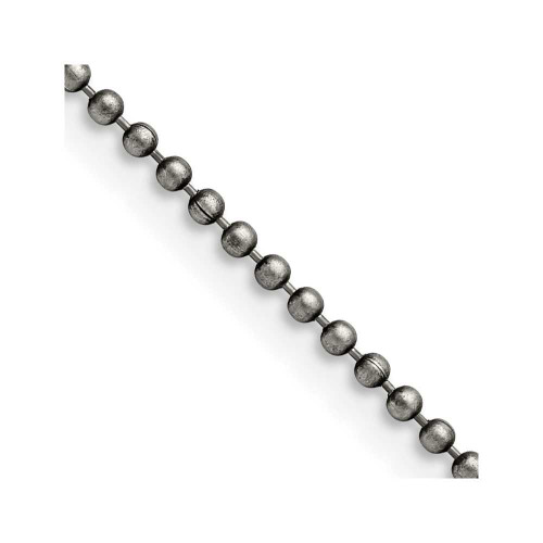 Image of 24" Stainless Steel Antiqued 2mm Beaded Ball Chain Necklace