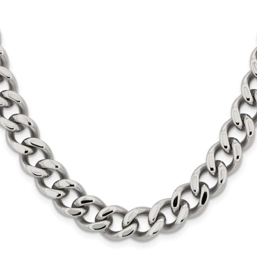 Image of 24" Stainless Steel Polished 11.5mm Curb Chain Necklace