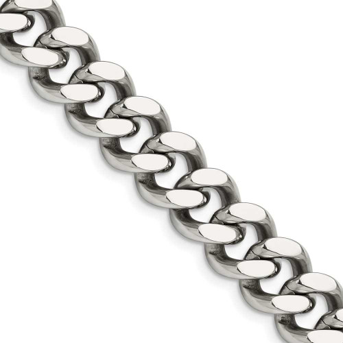 Image of 24" Stainless Steel Polished 13.75mm Curb Chain Necklace