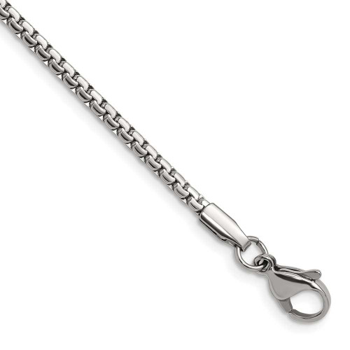 Image of 24" Stainless Steel Polished 2.5mm Fancy Box Chain Necklace