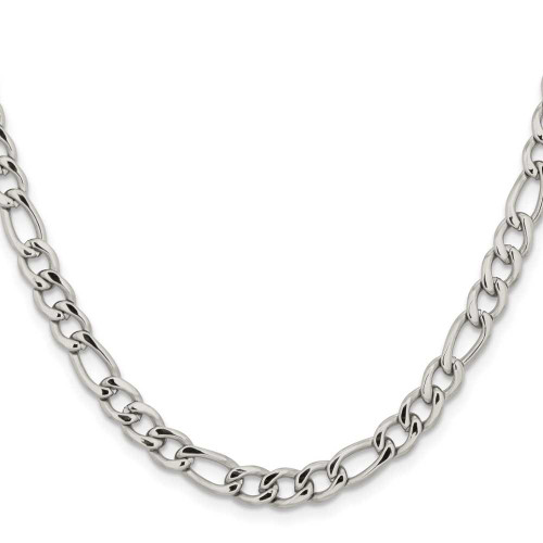 Image of 24" Stainless Steel Polished 5.3mm Figaro Chain Necklace