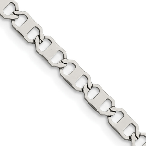 24 inch Stainless Steel Polished 5mm Anchor Chain Necklace