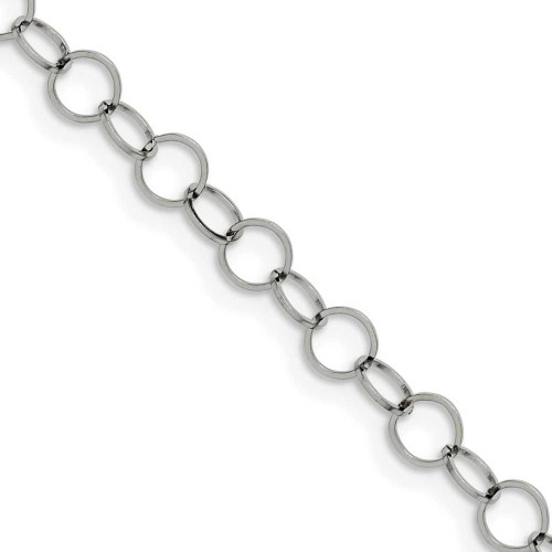 Image of 24" Stainless Steel Polished 6mm Circle Link Chain Necklace