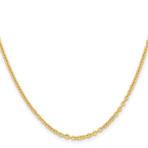Image of 24" Stainless Steel Polished Yellow IP-plated 2.3mm Cable Chain Necklace