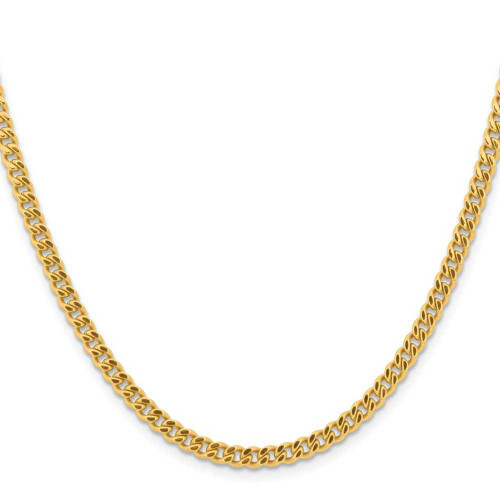 Image of 24" Stainless Steel Polished Yellow IP-plated 4mm Curb Chain Necklace