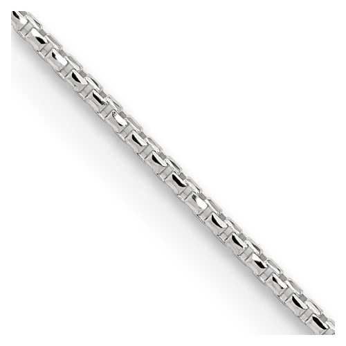 Image of 24" Sterling Silver 1.5mm Diamond-cut Round Box Chain Necklace