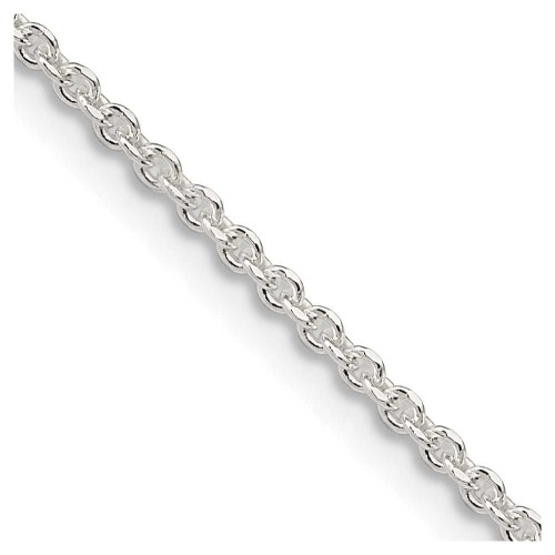 Image of 24" Sterling Silver 1.85mm Diamond-cut Forzantina Cable Chain Necklace