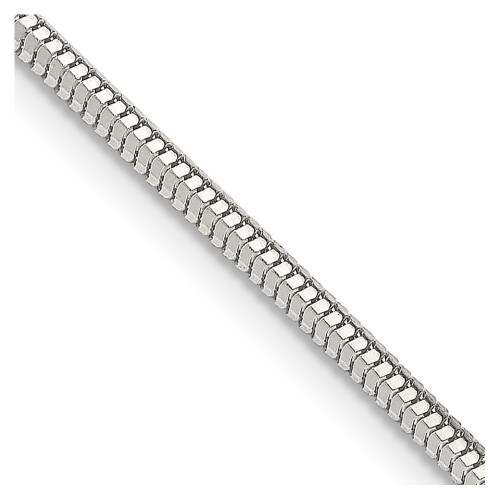 24" Sterling Silver 2mm Diamond-cut Snake Chain Necklace