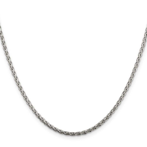 Image of 24" Sterling Silver 2mm Diamond-cut Spiga Chain Necklace