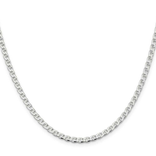 Image of 24" Sterling Silver 3.15mm Flat Cuban Anchor Chain Necklace