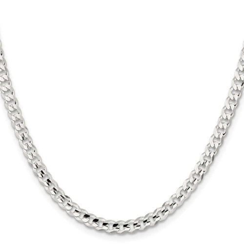 Image of 24" Sterling Silver 4.5mm Concave Beveled Curb Chain Necklace