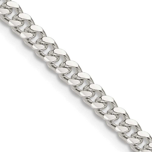 Image of 24" Sterling Silver 4mm Domed w/ Side Diamond-cut Curb Chain Necklace