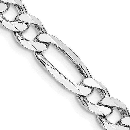 Image of 24" Sterling Silver Rhodium-plated 6.5mm Figaro Chain Necklace