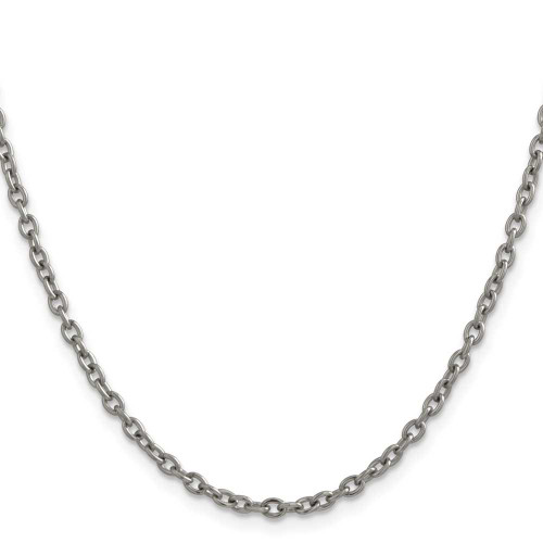 Image of 24" Titanium Polished 2.9mm Cable Chain Necklace
