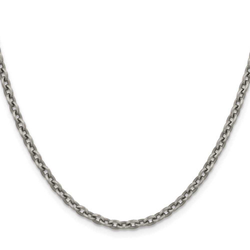 Image of 24" Titanium Polished 3.5mm Cable Chain Necklace