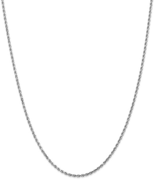Image of 26" 10K White Gold 2mm Diamond-cut Rope Chain Necklace