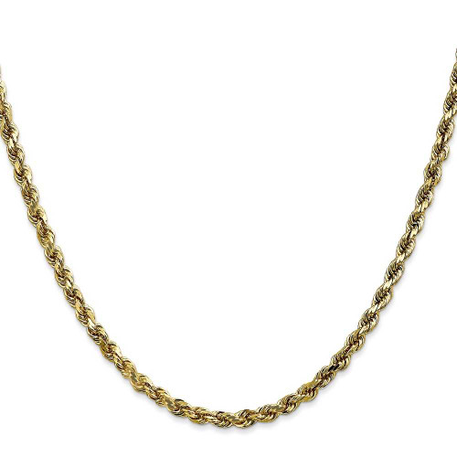 Image of 26" 10K Yellow Gold 3.5mm Diamond-cut Rope Chain Necklace