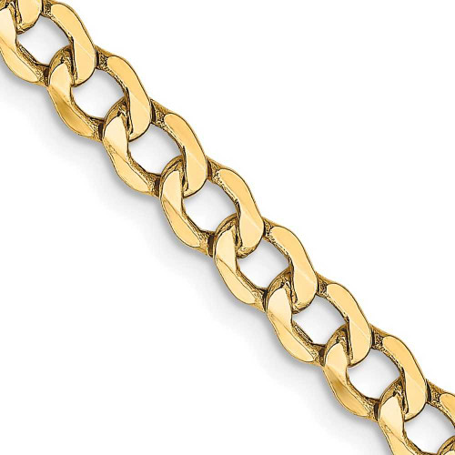 Image of 26" 10K Yellow Gold 4.3mm Semi-Solid Curb Link Chain Necklace