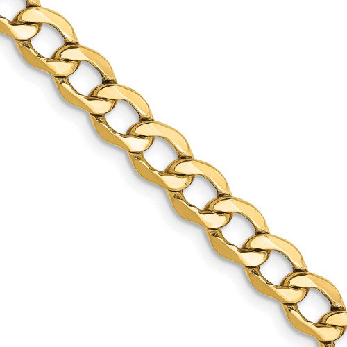 Image of 26" 10K Yellow Gold 5.25mm Semi-Solid Curb Link Chain Necklace