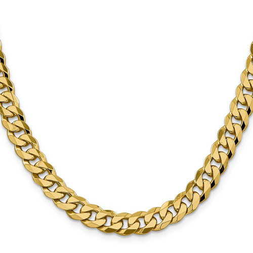 Image of 26" 10K Yellow Gold 8.25mm Flat Beveled Curb Chain Necklace