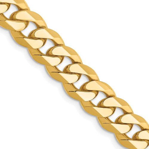 Image of 26" 10K Yellow Gold 8.25mm Flat Beveled Curb Chain Necklace