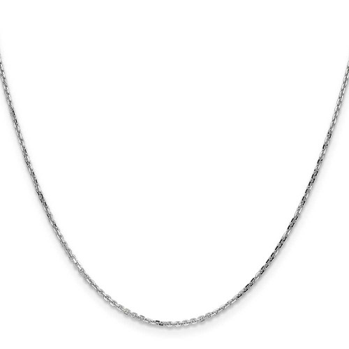 Image of 26" 14K White Gold 1.4mm Diamond-cut Round Open Link Cable Chain Necklace