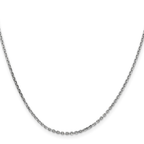26" 14K White Gold 1.65mm Diamond-cut Cable Chain Necklace