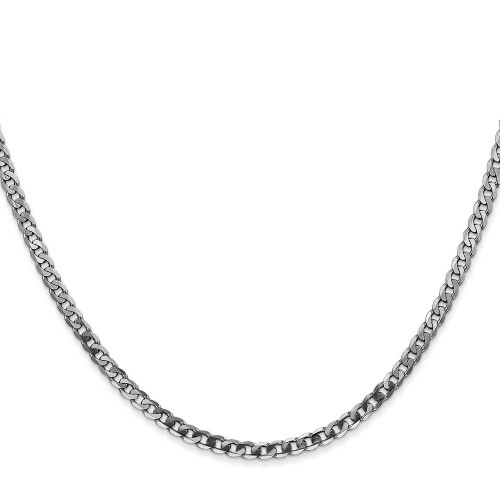 Image of 26" 14K White Gold 2.9mm Flat Beveled Curb Chain Necklace