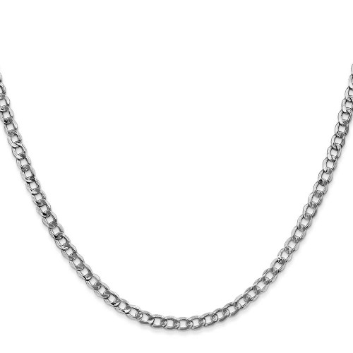 Image of 26" 14K White Gold 3.35mm Semi-Solid Curb Chain Necklace