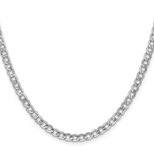 Image of 26" 14K White Gold 4.3mm Semi-Solid Curb Chain Necklace