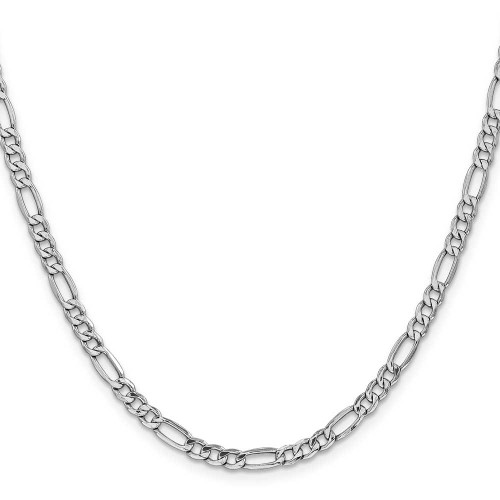 Image of 26" 14K White Gold 4.4mm Semi-Solid Figaro Chain Necklace