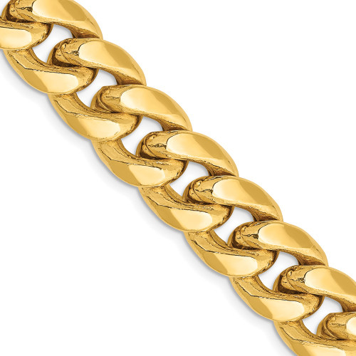 26" 14K Yellow Gold 11mm Semi-Solid Miami Cuban Chain Necklace