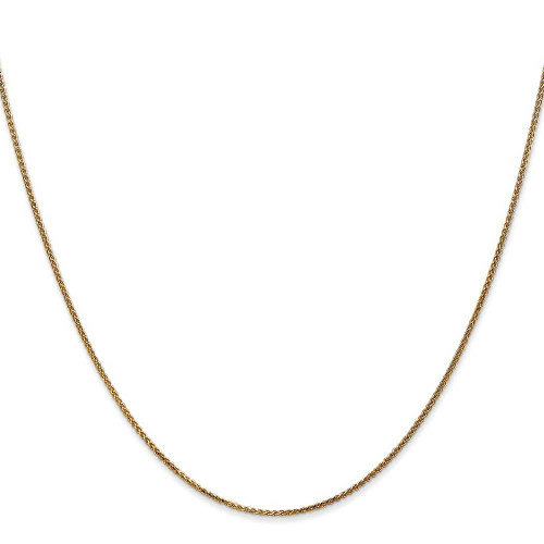 Image of 26" 14K Yellow Gold 1mm Diamond-cut Spiga with Spring Ring Clasp Chain Necklace