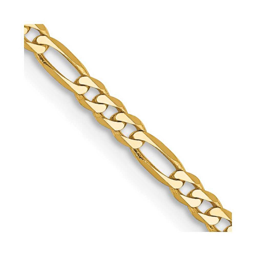Image of 26" 14K Yellow Gold 2.25mm Flat Figaro Chain Necklace