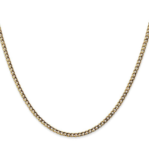 Image of 26" 14K Yellow Gold 2.5mm Semi-Solid Curb Chain Necklace