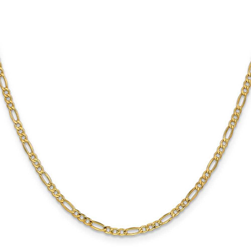 Image of 26" 14K Yellow Gold 2.5mm Semi-Solid Figaro Chain Necklace