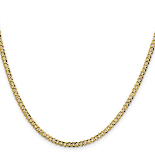 Image of 26" 14K Yellow Gold 3.1mm Lightweight Flat Cuban Chain Necklace