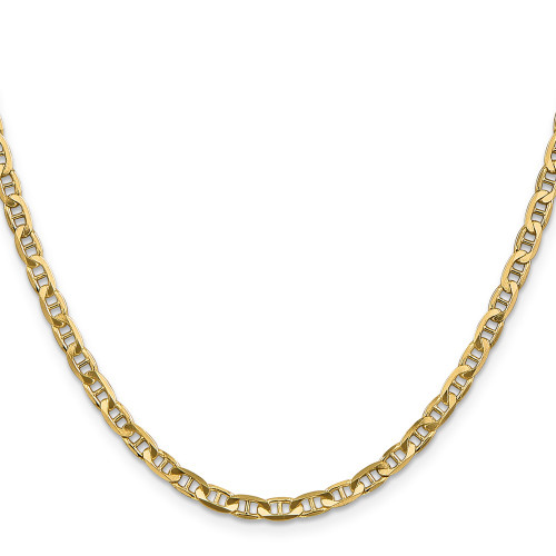 26" 14K Yellow Gold 3.75mm Concave Anchor Chain Necklace