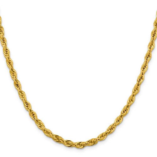 Image of 26" 14K Yellow Gold 4.25mm Semi-Solid Rope Chain Necklace
