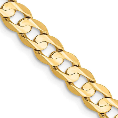 Image of 26" 14K Yellow Gold 5.25mm Open Concave Curb Chain Necklace