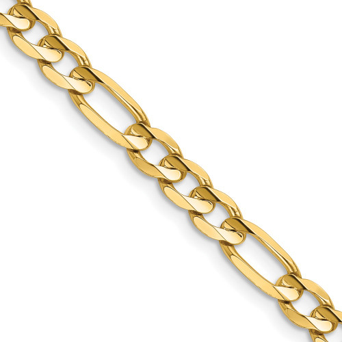 26" 14K Yellow Gold 5.5mm Concave Open Figaro Chain Necklace
