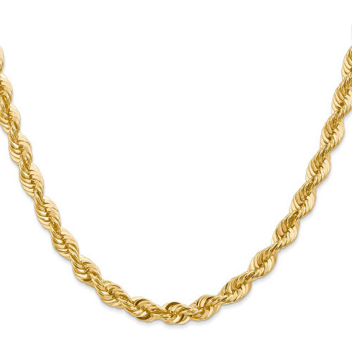 Image of 26" 14K Yellow Gold 6mm Regular Rope Chain Necklace