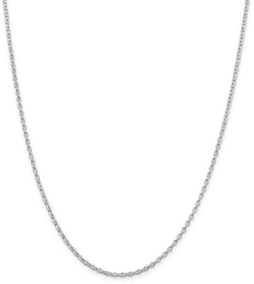 Image of 26" Sterling Silver 1.6mm Oval Fancy Rolo Chain Necklace