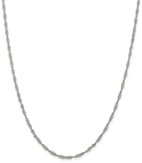 26" Sterling Silver 2.25mm Singapore Chain Necklace