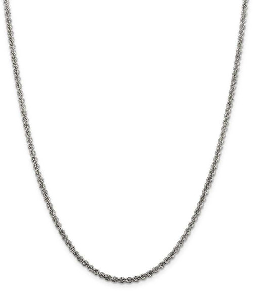 Image of 26" Sterling Silver 2.5mm Solid Rope Chain Necklace