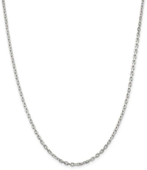 Image of 26" Sterling Silver 2.75mm Beveled Oval Cable Chain Necklace