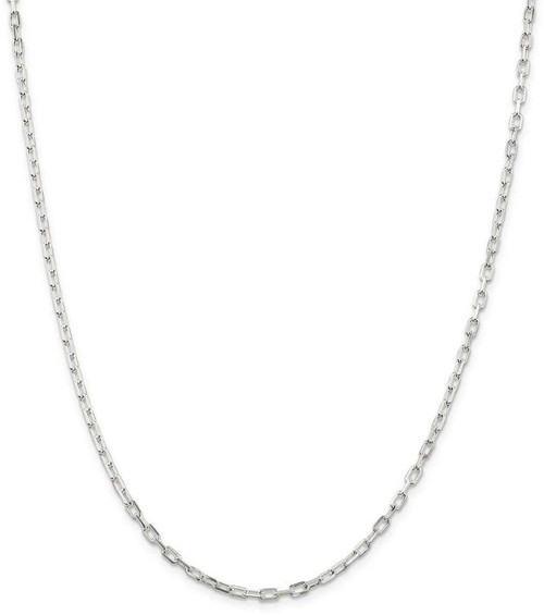 Image of 26" Sterling Silver 2.9mm Diamond-cut Long Link Cable Chain Necklace
