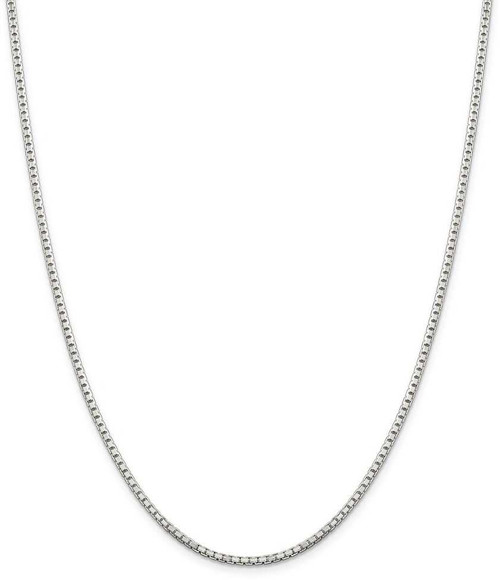 Image of 26" Sterling Silver 2mm 8 Sided Diamond-cut Box Chain Necklace