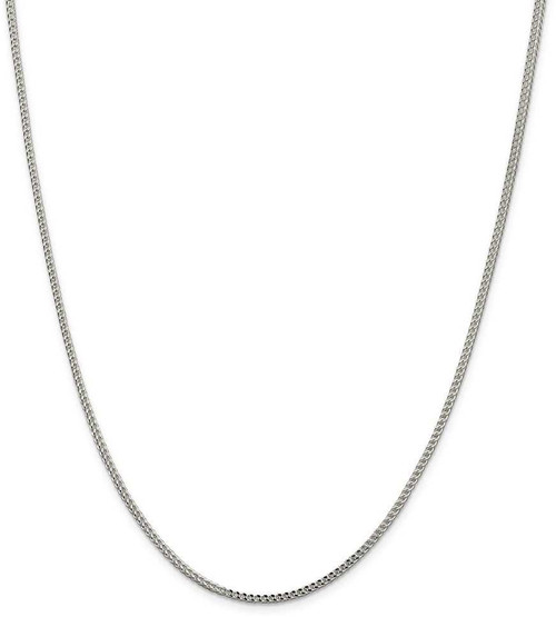 Image of 26" Sterling Silver 2mm Diamond-cut Square Franco Chain Necklace